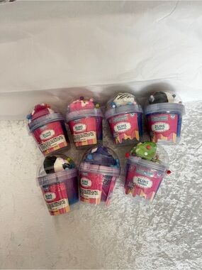 Lot of 7 Slime Sundae Party Favor Topped with Cuteness Squishy Animals Age 3+
